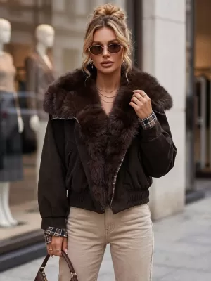 Dámská bunda DSTREET TY5843 HNĚDÁ