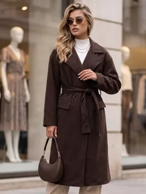 Dámský kabát DSTREET NY0785 HNĚDÁ