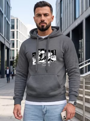Pánská mikina DSTREET NX5146BX-05-09 TMAVĚ ŠEDÁ