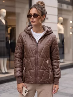 Dámská bunda DSTREET TY5782 HNĚDÁ