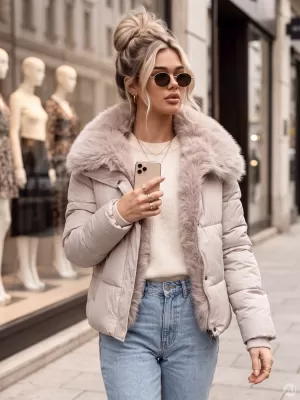 Dámská bunda DSTREET1 TY6106 BÉŽOVÁ