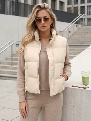 Dámská vesta DSTREET TY5726 BÉŽOVÁ