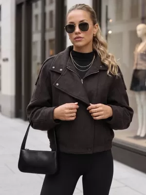 Dámská bunda DSTREET TY6034 HNĚDÁ