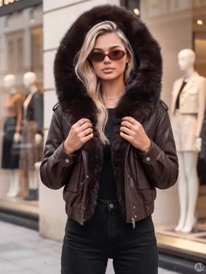 Dámská bunda DSTREET1 TY6101 HNĚDÁ