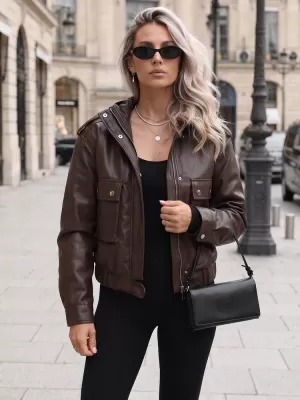 Dámská bunda DSTREET TY5877 HNĚDÁ