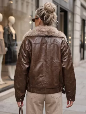 Dámská bunda DSTREET TY5708 HNĚDÁ