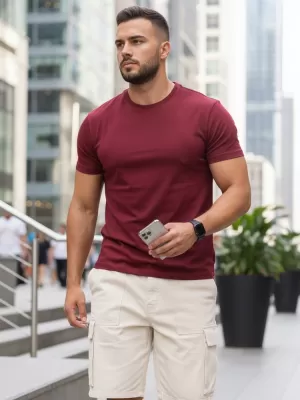 Pánské triko DSTREET RX5677 BORDO