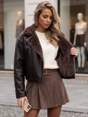 Dámská bunda DSTREET1 TY6122 HNĚDÁ