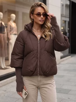 Dámská bunda DSTREET TY5895 HNĚDÁ