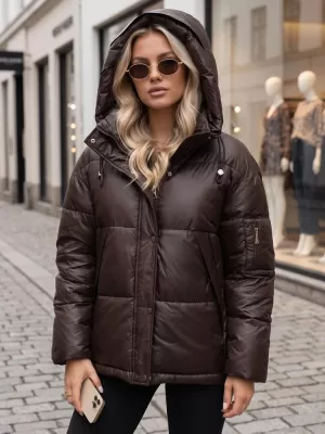 Dámská bunda DSTREET TY5965 HNĚDÁ