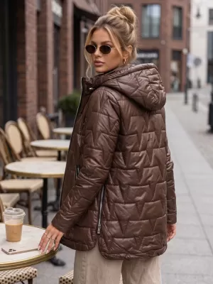 Dámská bunda DSTREET TY5796 HNĚDÁ
