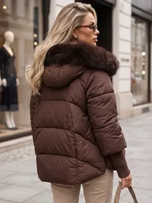 Dámská bunda DSTREET TY5890 HNĚDÁ