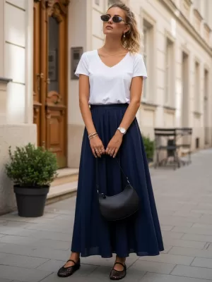 Dámská sukně DSTREET CY0451 TMAVĚ MODRÁ