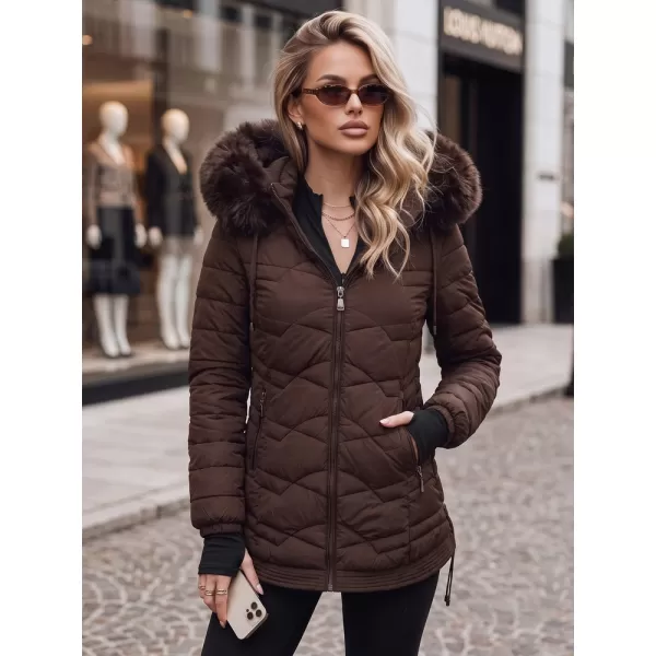  Dámská bunda DSTREET1 TY5362 HNĚDÁ 