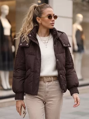 Dámská bunda DSTREET TY6039 HNĚDÁ