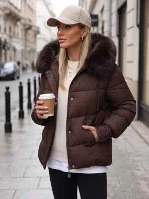 Dámská bunda DSTREET TY5894 HNĚDÁ
