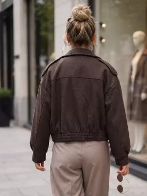 Dámský kabát DSTREET TY6026 HNĚDÁ