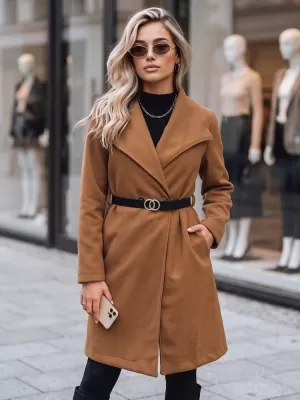 Dámský kabát DSTREET NY0641 KARAMELOVÁ