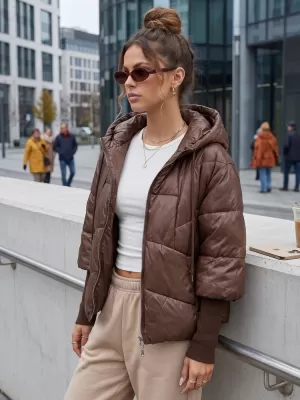 Dámská bunda DSTREET TY5766 HNĚDÁ