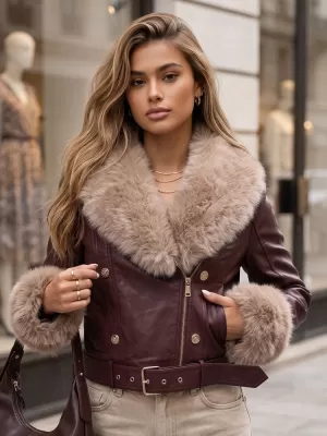 Dámská bunda DSTREET TY5980 BORDOVÁ