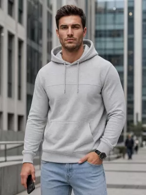 Pánská mikina DSTREET BX5471 SVĚTLE ŠEDÁ