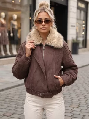 Dámská bunda DSTREET TY5701 HNĚDÁ