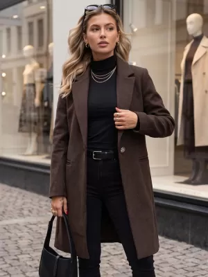 Dámský kabát DSTREET NY0795 HNĚDÁ