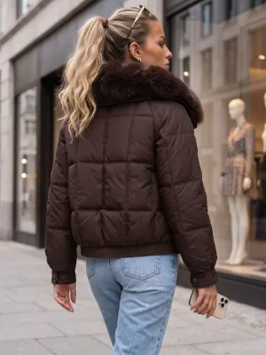 Dámská bunda DSTREET TY6040 HNĚDÁ