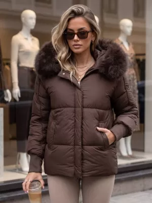 Dámská bunda DSTREET TY6004 HNĚDÁ