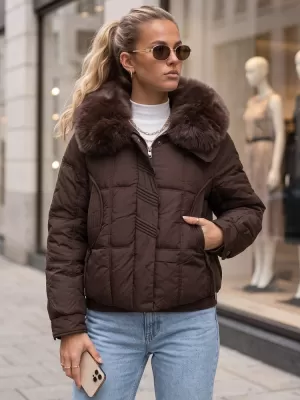Dámská bunda DSTREET TY6040 HNĚDÁ