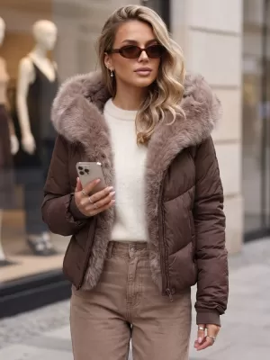 Dámská bunda DSTREET TY6104 HNĚDÁ