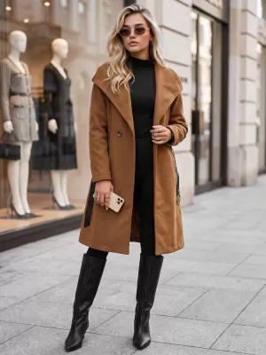 Dámský kabát DSTREET NY0641 KARAMELOVÁ