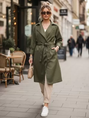 Dámský kabát DSTREET TY5674 ZELENÁ
