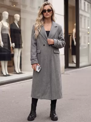 Dámský kabát DSTREET1 NY0839 TMAVĚ ŠEDÁ
