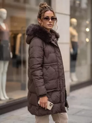 Dámská bunda DSTREET TY5822 HNĚDÁ