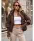 Dámská bunda DSTREET TY5895 HNĚDÁ