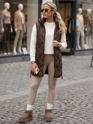 Dámská vesta DSTREET TY6013 HNĚDÁ