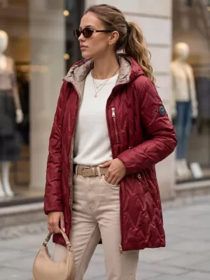 Dámská bunda DSTREET TY5771 BORDOVÁ