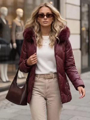 Dámská bunda DSTREET TY5813 BORDOVÁ