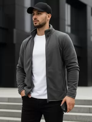 Pánská mikina DSTREET BX4772 TMAVĚ ŠEDÁ