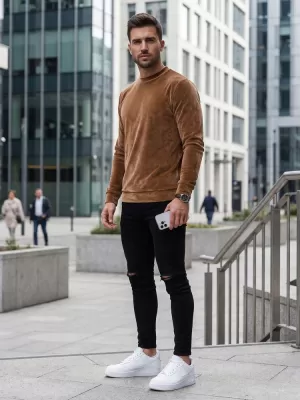 Pánská mikina DSTREET BX5530 KARAMELOVÁ