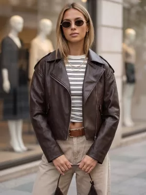 Dámská bunda DSTREET TY5920 HNĚDÁ