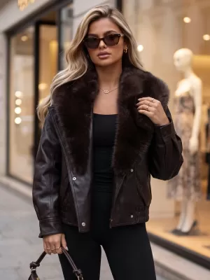 Dámská bunda DSTREET TY6027 HNĚDÁ
