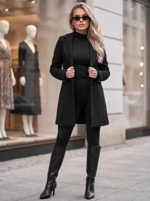 Dámský kabát DSTREET1 NY0846 ČERNÁ