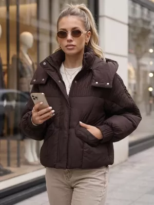 Dámská bunda DSTREET TY6039 HNĚDÁ