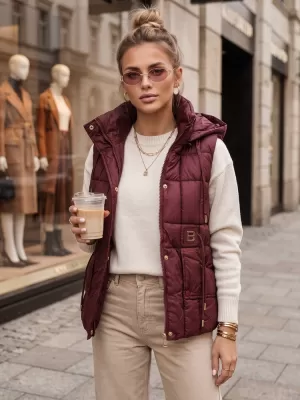 Dámská vesta DSTREET TY5974 BORDOVÁ