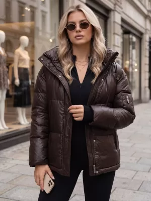 Dámská bunda DSTREET TY5965 HNĚDÁ