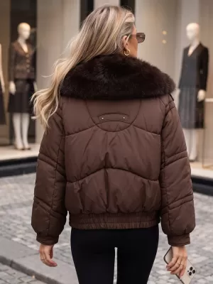 Dámská bunda DSTREET TY6006 HNĚDÁ
