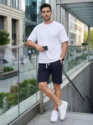 Pánské kraťasy DSTREET SX2626 TMAVĚ MODRÁ