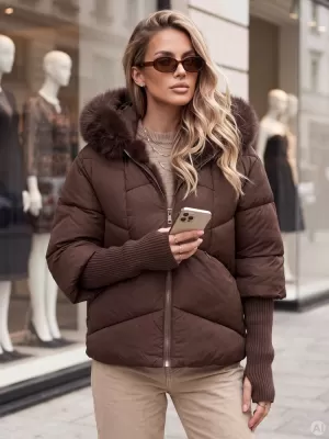 Dámská bunda DSTREET1 TY6097 HNĚDÁ